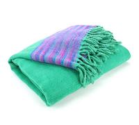 LOUDelephant Nittin Shawl Emporium Tibetan Wool Blend Shawl Blanket - Light Green with Purple Reverse