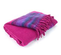 LOUDelephant Nittin Shawl Emporium Tibetan Wool Blend Shawl Blanket - Pink with Purple Reverse