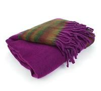 LOUDelephant Nittin Shawl Emporium Tibetan Wool Blend Shawl Blanket - Purple with Green & Red Reverse