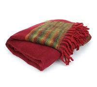 LOUDelephant Nittin Shawl Emporium Tibetan Wool Blend Shawl Blanket - Red with Green & Red Reverse