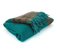 LOUDelephant Nittin Shawl Emporium Tibetan Wool Blend Shawl Blanket - Teal with Green & Red Reverse