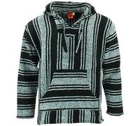 LOUDelephant Recycled Mexican Baja Jerga Hoody - Black White (Large)