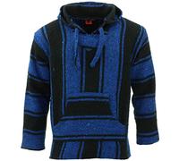 LOUDelephant Recycled Mexican Baja Jerga Hoody - Blue Black (Large)