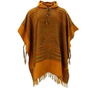LOUDelephant Soft Vegan Wool Hooded Tibet Poncho - Mustard