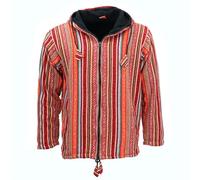 LOUDelephant Unisex Gheri Cotton Soft Brushed Finish Hoodie - Fleece-Lined Zip-Up Jacket - Boho Hippie Festival Hoody with Kangaroo Pockets - Ethnic Handmade Nepalese Style