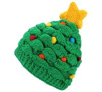 LOUDelephant Wool Knit Christmas Tree Hat with Warm Fleece Band Xmas