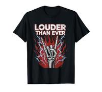 Louder Than Ever Skeleton Rock Gesture T-Shirt