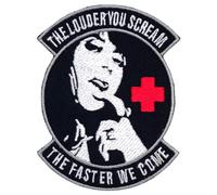 Louder You Scream Faster We Come Black Iron Sew on Embroidered Patch