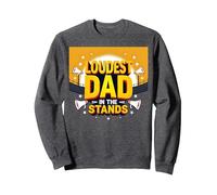 Loudest Dad in the Stands: Proud Father Sports Fan Sweatshirt, Adult Unisex, Dark Heather Grey, XL
