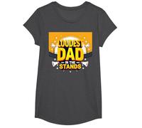 Loudest Dad in The Stands: Proud Father Sports Fan T-Shirt, Girls, Dark Heather Grey, Small