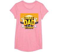 Loudest Dad in The Stands: Proud Father Sports Fan T-Shirt, Girls, Pink, Small