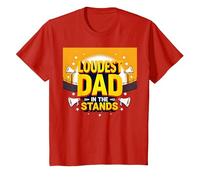 Loudest Dad in The Stands: Proud Father Sports Fan T-Shirt, Kids, Red, 6 Years