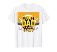 Loudest Dad in The Stands: Proud Father Sports Fan T-Shirt, Men, White, L