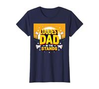 Loudest Dad in The Stands: Proud Father Sports Fan T-Shirt, Women, Navy, 3XL