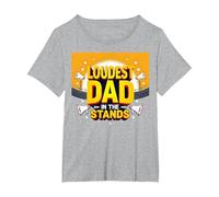 Loudest Dad in The Stands: Proud Father Sports Fan T-Shirt, Women's Plus, Heather Grey, 5X