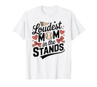 Loudest Mom in the Stands Baseball Bow Hearts T-Shirt