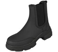 LoudLook Ladies Ankle Chelsea Boots Pull On Chunky Heel Casual Comfy Lined Platform Winter Work Shoes Size Black 7