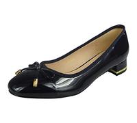 LoudLook Ladies Court Shoes Womens Casual Work Bow Mid Heel Office Party Smart Comfy Boots Size Navy 3