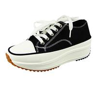 LoudLook Ladies Flatform Canvas Trainers Classic High Top Comfy Summer Lace Up Shoes Sizes Black 5