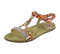 LoudLook Ladies Summer Sandals Womens Elastic Strappy Open Toe Comfy Bling Shoes Size Multi 5