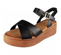 LoudLook Womens Sandals Platform Cushioned Open Toes Girls Strappy Faux Leather Wedge Summer Comfy Shoes Sizes Black 7