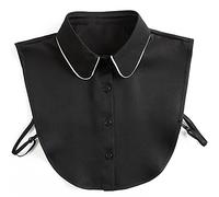 LoudSung Detachable Half Shirt Blouse Fake Collar Classic Design for Women Girls Black
