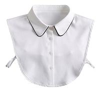 LoudSung Detachable Half Shirt Blouse Fake Collar Classic Design for Women Girls White