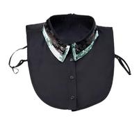 LoudSung Fake Collar Detachable Half Shirt Blouse Crystals False Collar Pearl Embroidery Rhinestones Designs for Women Girls