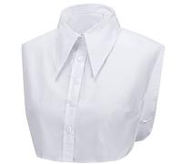 LoudSung Fake Collar Detachable Half Shirt Blouse False Collar Big Pointed Cotton Collar Elegant for Women Girls