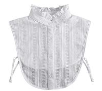 LoudSung Fake Collar Detachable Half Shirt Blouse False Collar Cotton Elegant Design for Women Girls