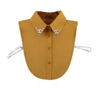 LoudSung Fake Collar Detachable Half Shirt Blouse False Collar Elegant Diamond Pure Color for Women Girls Yellow
