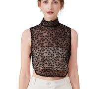 LoudSung Fake Collar Detachable Half Shirt Blouse False Collar Hollow Out Lace Elegant Stand Style for Women Girls