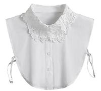 LoudSung Fake Collar Detachable Half Shirt Blouse False Collar Lace Hollow Out Elegant for Women Girls