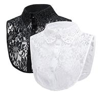 LoudSung Fake Collar Detachable Half Shirt Blouse False Collar Lace Hollow Out Elegant for Women Girls