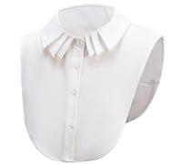 LoudSung Fake Collar Detachable Half Shirt Blouse False Collar Multi Layer Pleated Collar Top Elegant for Women Girls