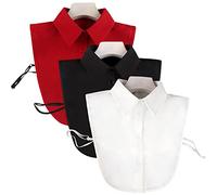 LoudSung Fake Collar Detachable Half Shirt Blouse False Collar Sets Elegant Pure Color for Women Girls 3PCS