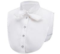 LoudSung Fake Collar Detachable Half Shirt Blouse False Collar Sweet Bow Tie Elegant for Women Girls