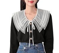 LoudSung Fake Collar Shawl Detachable Blouse False Collar Cape Half Shirts Collar Wrap Top Elegant for Women Girls