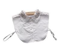LoudSung False Collar Detachable Half Shirt Blouse Embroidery Fake Collar Floral Lace Elegant for Women Girls