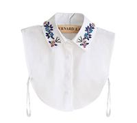 LoudSung False Collar Detachable Half Shirt Blouse Fake Collar Elegant Embroidery Rhinestones Designs for Women Girls