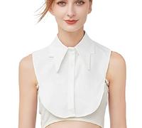 LoudSung False Collar Detachable Half Shirt Blouse Fake Collar Incomplete Beauty Unique Design for Women Girls White