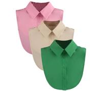 LoudSung False Collar Detachable Half Shirt Blouse Fake Collar Sets Elegant Pure Color for Women Girls 3PCS