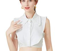 LoudSung False Collar Detachable Half Shirt Blouse Fake Doll Collar Ruffle Lacing Design for Women Girls