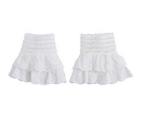 LoudSung False Sleeves Wrist Cuffs Ruffle Floral Layered Lace Cuff Detachable Fake Sleeves Elegant for Women Girls