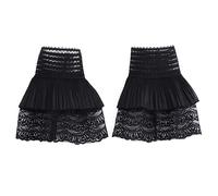 LoudSung False Sleeves Wrist Cuffs Ruffle Floral Layered Lace Cuff Detachable Fake Sleeves Elegant for Women Girls