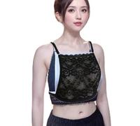 LoudSung Lace Mock Camisole Bra Insert Cleavage Cover Cotton Wrapped Vest for Women Girls