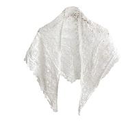 LoudSung Shawl Triangle Scarf Decorative Hollow Leaf Pattern Cape Bow Knot Warp Knitting Wrap for Women