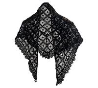 LoudSung Shawl Triangle Scarf Decorative Hollow Leaf Pattern Cape Bow Knot Warp Knitting Wrap for Women