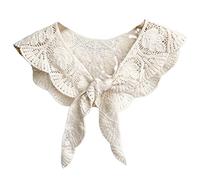 LoudSung Shawl Triangle Scarf Decorative Hollow Leaf Pattern Cape Bow Knot Warp Knitting Wrap for Women