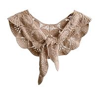 LoudSung Shawl Triangle Scarf Decorative Hollow Leaf Pattern Cape Bow Knot Warp Knitting Wrap for Women